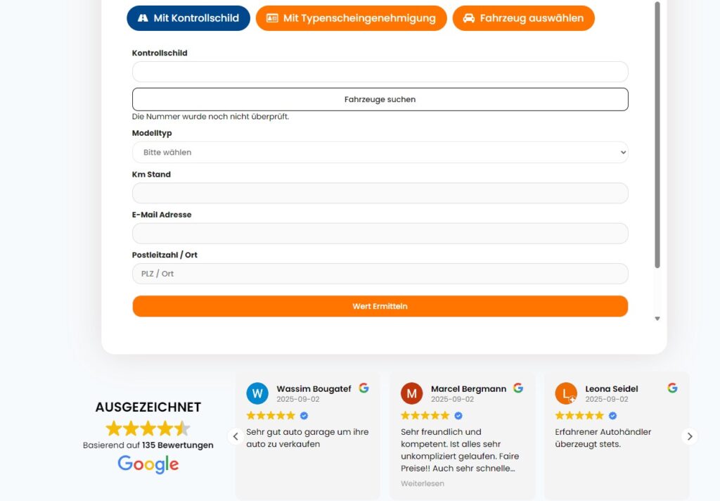 Verkaufen Sie Ihren Verbrenner online in nur 30 Minuten