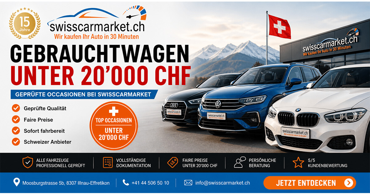 Gebrauchtwagen unter 20000 CHF – Geprüfte Occasionen bei SwissCarMarket