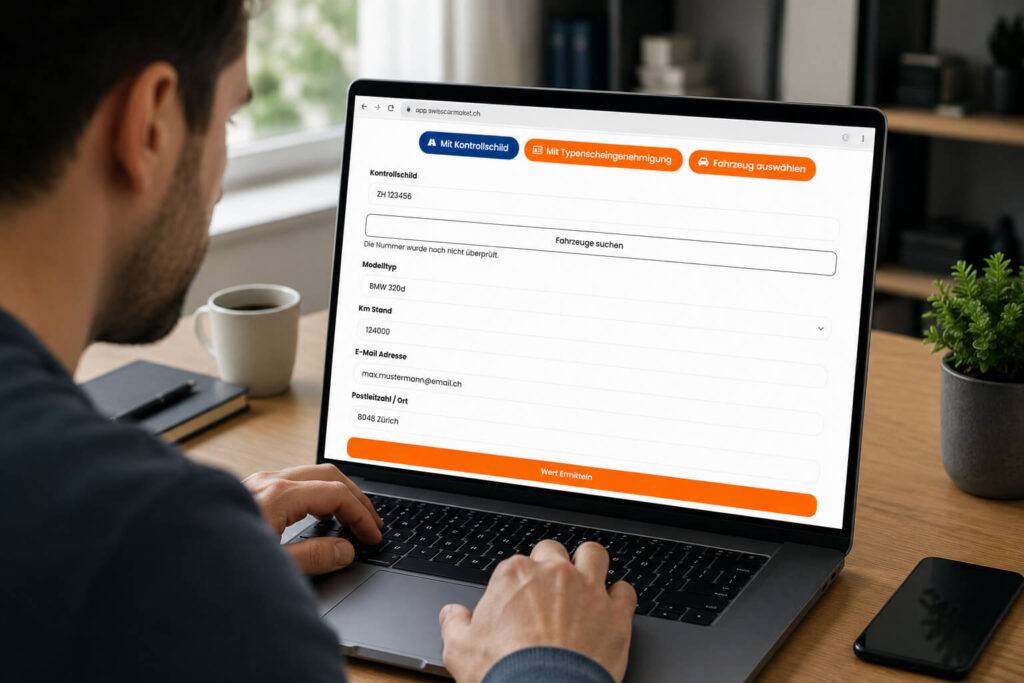 Auto verkaufen Formular online ausfüllen mit Kontrollschild