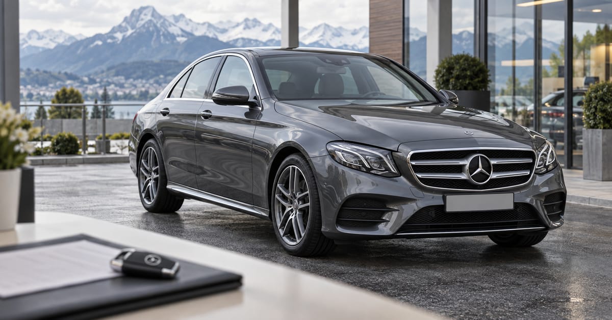 Mercedes-Benz E-Klasse beim Verkauf in der Schweiz vor der Fahrzeugbewertung